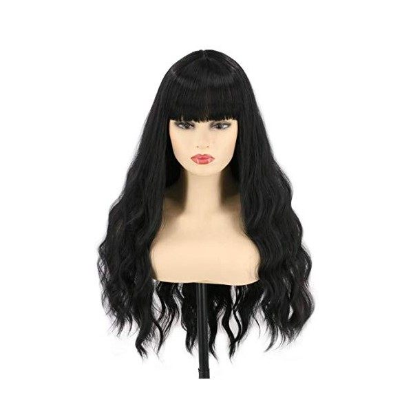 Topcosplay 24" Blond Ondulée Perruque pour Femmes et Filles Longue Bouclée Synthétique Perruque avec Racines Noires pour une 