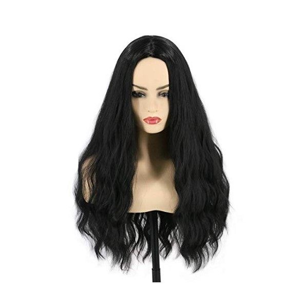 Topcosplay 24" Blond Ondulée Perruque pour Femmes et Filles Longue Bouclée Synthétique Perruque avec Racines Noires pour une 