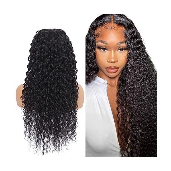 Perruque Femme Naturelle Wig Lace Front Human Hair 4x4 Lace Front Wig Perruque Cheveux Humains Femme Kinky Straight Hair Glue