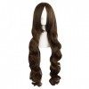 MapofBeauty 31 Pouce/80cm Mode Long Cheveux Bouclés Anime Costume Perruque Cosplay Perruque Brun 