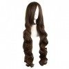 MapofBeauty 31 Pouce/80cm Mode Long Cheveux Bouclés Anime Costume Perruque Cosplay Perruque Brun 