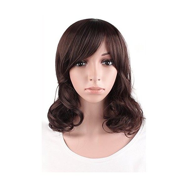 MapofBeauty 12 Pouce/30cm Synthétique Cheveux BOBO Courtes Droites Perruques Sombre Brun 