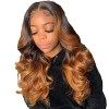 Ombre Lace Wig Human Hair Perruque Bresilienne Bouclée 150% Density 4x4 Lace Closure Wig Brazilian Wig Water Wave 1B/30 Color