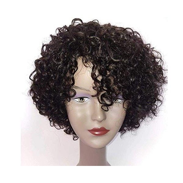 Morichy Perruque Femme Naturelle Courte de Cheveux Humains Bouclés Brésiliens Perruque Cheveux Humain Frisés pour les femmes 