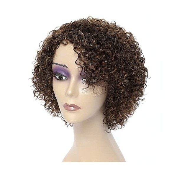 Morichy Perruque Femme Naturelle Courte de Cheveux Humains Bouclés Brésiliens Perruque Cheveux Humain Frisés pour les femmes 