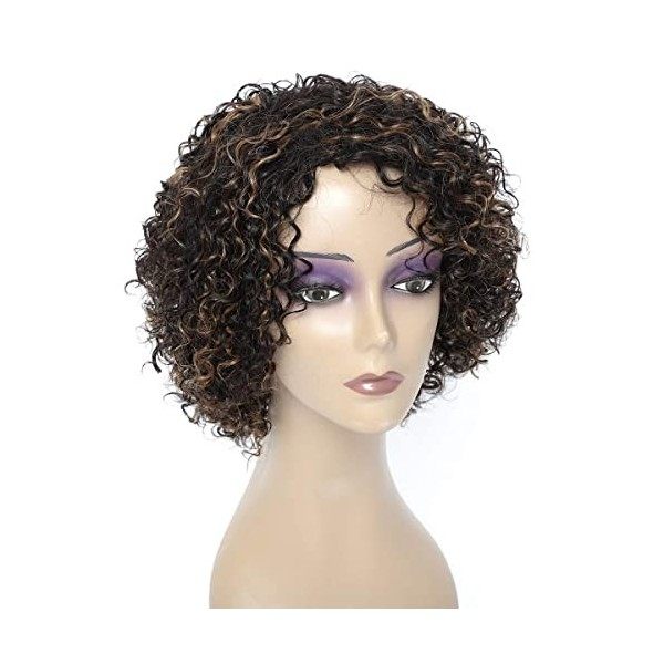 Morichy Perruque Femme Naturelle Courte de Cheveux Humains Bouclés Brésiliens Perruque Cheveux Humain Frisés pour les femmes 