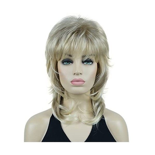 Lydell Perruque synthétique longue et douce à poils longs et superposés 85 marron foncé Perruques