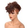 Perruque afro courte afro bouclée pour femme noire, perruque synthétique 2 en 1 afro bouffante perruque turban perruque échar