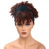 Perruque afro courte afro bouclée pour femme noire, perruque synthétique 2 en 1 afro bouffante perruque turban perruque échar