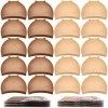 Nylon Wig Caps MORGLES 20 Pack Stretchy Nylon Wig Caps for Kids Girl Women and Men-Light Brown&Dark