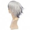 HH Building Fashionable Short Fluffy Layers Cosplay Costume Wig Mix Color Hair Black White by HH Building