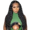 Perruque Femme Naturelle Brésilien 5x5 Deep Wave Glueless Wig Human Hair, 180% Densité Perruque Cheveux Humain De Couleur Noi