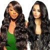 Perruque Femme Naturelle Brésilien 5x5 HD Lace Wig Human Hair 180% Densité Colle Perruque Naturelle Cheveux Humain Body Wave 