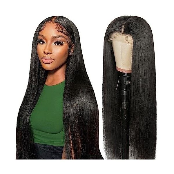 Perruque femme naturelle bresilienne Soie Lisse 5X5 lace wig human hair straight wigs for women Perruque Cheveux Humains Faci