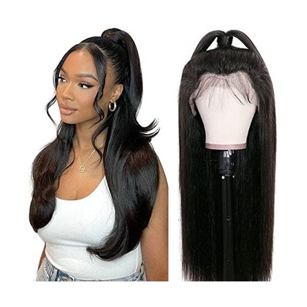 RXY 13X6 Straight Perruque Bresilienne Perruque Femme Naturelle Cheveux Humain HD Lace Front Wigs Human Hair for Black Women 