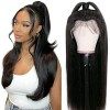 RXY 13X6 Straight Perruque Bresilienne Perruque Femme Naturelle Cheveux Humain HD Lace Front Wigs Human Hair for Black Women 