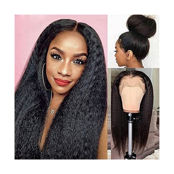 13x4HD Lace Front Wig Human Hair Yaki Wigs Perruque Yaki Perruque Cheveux Humain Meches Cheveux Naturels BréSilienne Kinky St