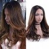 Middle Part Ombre Human Hair Wigs for Black Women Wavy Glueless Brazilian Virgin Hair Long Body Wave Wig With Baby Hair Hight