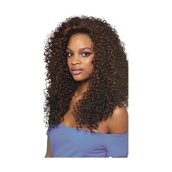 DOMINICAN CURLY BUNDLE HAIR 1B Off Black - Outre Batik Quick Weave Synthetic Half Wig by Quick Weave