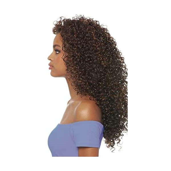 DOMINICAN CURLY BUNDLE HAIR 1B Off Black - Outre Batik Quick Weave Synthetic Half Wig by Quick Weave