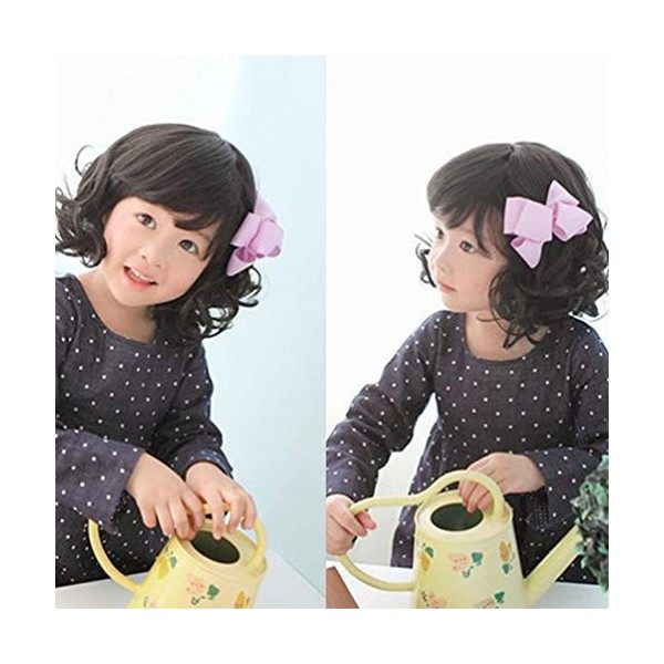 Rise World Wig Nouvelle mode noirs bouclés Perruques pour les enfants Enfants bienvenus chaleur Bangs perruque cosplay