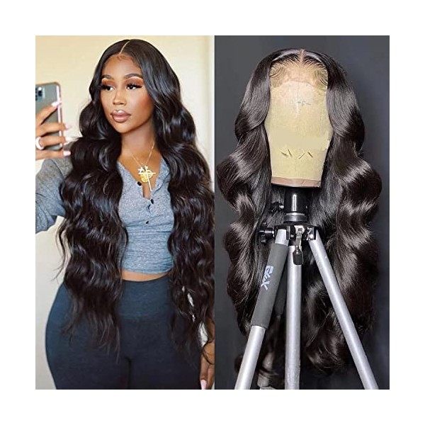 Perruque 13x4 Lace Front Perruque 180% Density Body Wave Miel Blond Ombre 4/27 Couleur Highlight Lace Front Wig Brésiliennes 