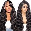 13x6 Perruque Femme Naturelle Brésilien Colle Perruque Lace Wig Body Wave Glueless Wig Human Hair Perruque Afro Femme Naturel