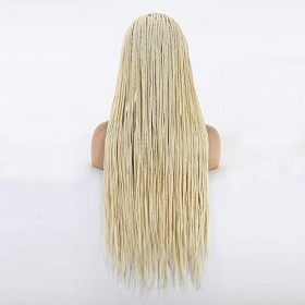 Towarm Perruque synthétique tressée blond platine pour femme noire 60 - Fibre résistante à la chaleur - Cheveux afro-américa
