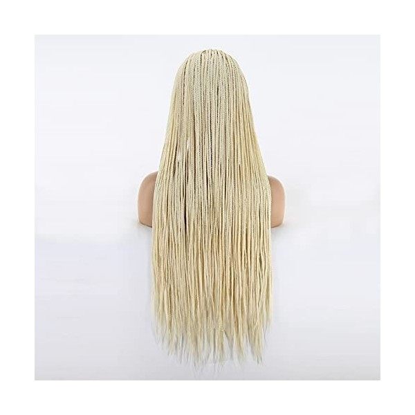 Towarm Perruque synthétique tressée blond platine pour femme noire 60 - Fibre résistante à la chaleur - Cheveux afro-américa