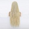 Towarm Perruque synthétique tressée blond platine pour femme noire 60 - Fibre résistante à la chaleur - Cheveux afro-américa