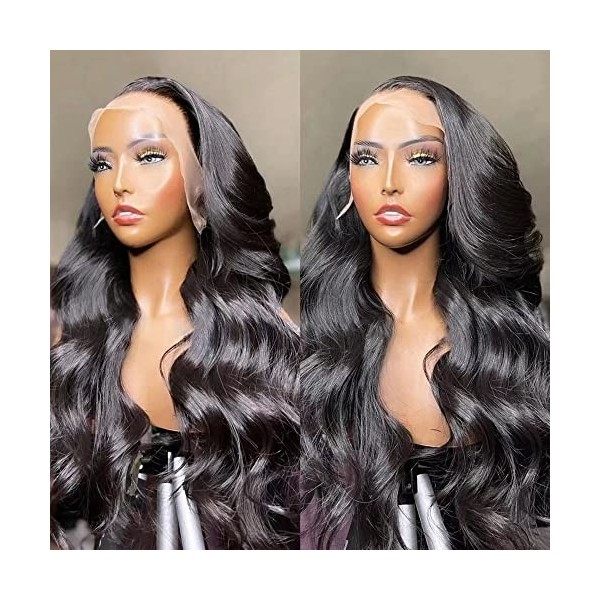 Perruque Femme 180% Densité 13x6 Transparent Lace Front Perruque Cheveux Humains Bresilienne Body Wave Vierge Remy Hair HD La