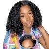 4x4 Glueless Pre-Cut Lace Wig Human Hair 180% Densité Perruque Femme Naturelle Perruque Brésilien Bouclée Cheveux Humain Sans