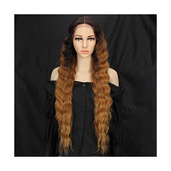 Style Icon perruques Lace Front Wigs Synthetique 76cm Longue Perruque Ondulée Devant En Dentelle Perruque Pour Femmes Fibres 