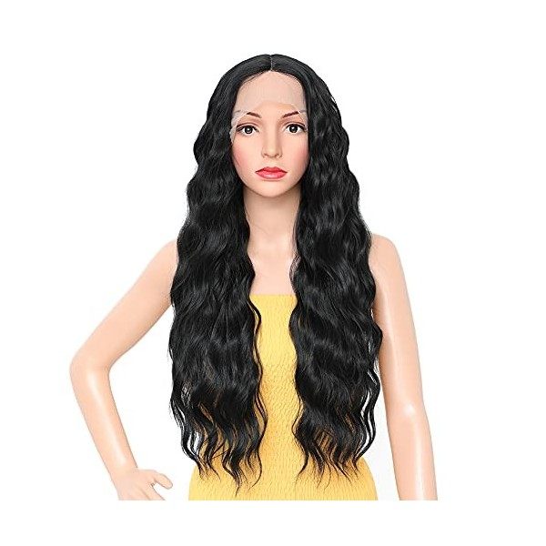 Lace Front Wig Perruque Pour Femme Naturelle Mixte Blond Ondulés 30 Pouces Longue Bouclés Synthétiques Cheveu, Long Curly Wav