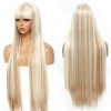 Sylhair Perruque Femme Naturelle 30"/76 cm Perruques Longues Droites avec frange Perruque Blonde Miel