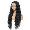 Sylhair Perruque Noire Longue Perruque Avant de Lacet pour Perruque Femme naturelle 75 cm Bouclés Bouclés Vagues Long Black C