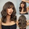 Emmor ombre blonde bob perruque pour femme avec franges courtes perruques remplacement synthétique résistant à la chaleur