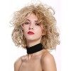 WIG ME UP - DW-2698-2BH30 Perruque dame courte hauteur dépaules bouclée sauvage volumineuse brun châtain mèches brun foncé