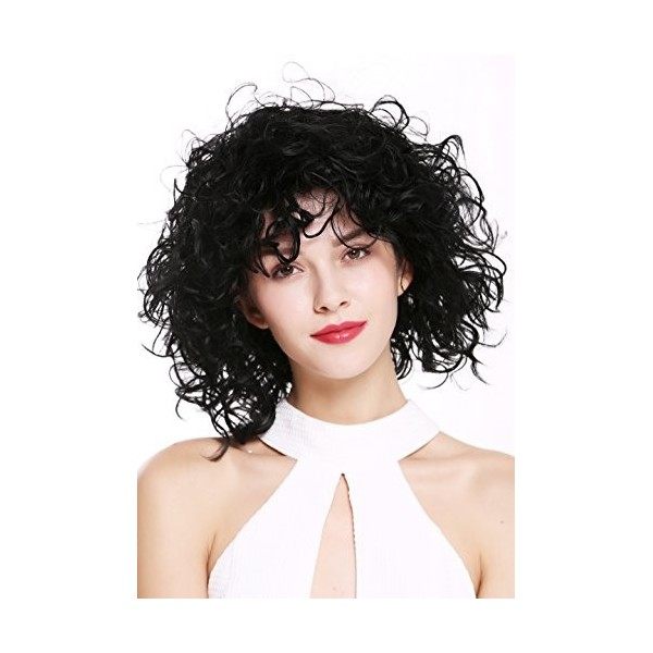 WIG ME UP - DW-2698-2BH30 Perruque dame courte hauteur dépaules bouclée sauvage volumineuse brun châtain mèches brun foncé