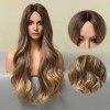 Perruques blondes ombrées pour femmes perruque de cheveux longs ondulés BLONDE UNICORN Perruque naturelle attachée à la main 