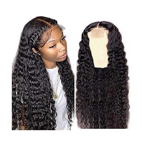 Pliantfis Perruques cheveux humains Water Wave Wigs with Baby Hair 150% Density Pre Plucked Brazilian Remy Hair Free Part Unp