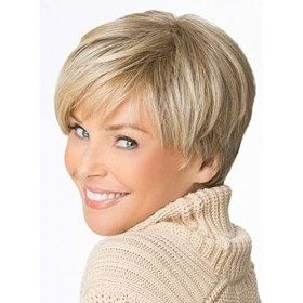 PKOUVOO Courte Perruque Bob, Perruques Femmes Cheveux Naturels Perruque Blonde Perruque Synthétique Bob Wig