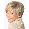 PKOUVOO Courte Perruque Bob, Perruques Femmes Cheveux Naturels Perruque Blonde Perruque Synthétique Bob Wig