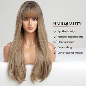 HAIRCUBE femmes longue droite queue de cheval perruque naturel résistant à la chaleur perruque synthétique queue de cheval je