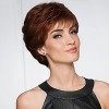 HAIRCUBE Pixie Bob femmes perruque cheveux courts avec frange synthétique imitant la texture des cheveux humains comme une pe