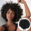 Becus 8" perruques afro court Kinky Curly perruques 100% cheveux humains pour les femmes noires naturel usage quotidien noir 