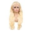 Cheveux longs ondulés bandeau perruque pour femme blonde haute densité sans colle blond long bouclé synthétique bandeau perru