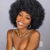 Queentas 8 "Naturel Noir Court Kinky Bouclés Perruques Afro de cheveux humains pour les femmes noires boucles moelleuses 