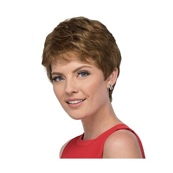 Creamily Perruques Pixie Courtes Coupe Pixie Perruques Ondulées Noires Courtes Perruques de Cheveux Synthétiques Courts en Co