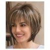 3ZH Triumph Wigs Cheveux Humains Courte Perruque de Charme de Charme Pixie Bob Perruque, Perruque avec Frange, for Femmes Bla